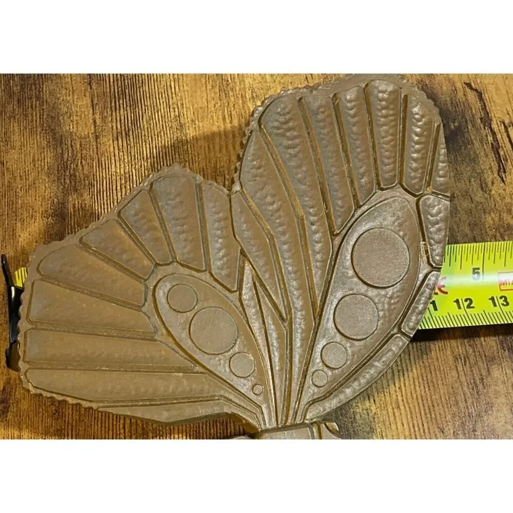 Vintage Retro Set of 2 MCM Butterflies Wall Decor Hanging Plastic B7291Gold Tone